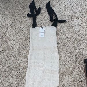 Zara ruched cream dress